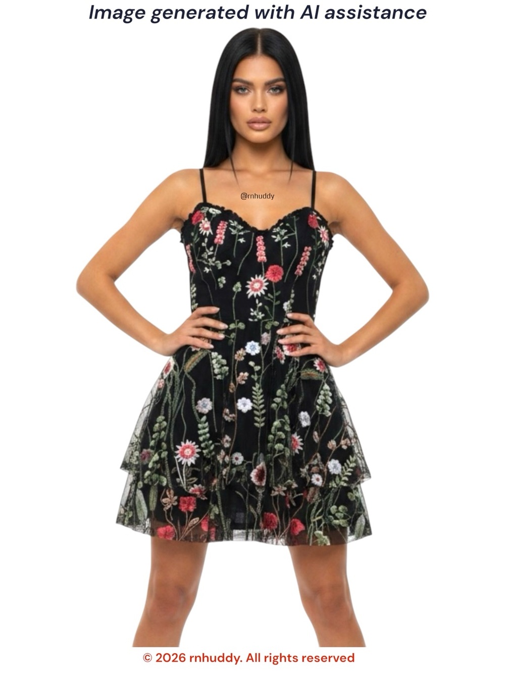 City Studio size 3/4 black floral embroidered mini dress